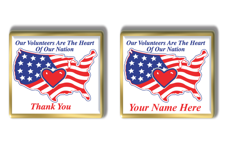 In Stock Patriotic Volunteer Pin / “Heart Of The Nation”